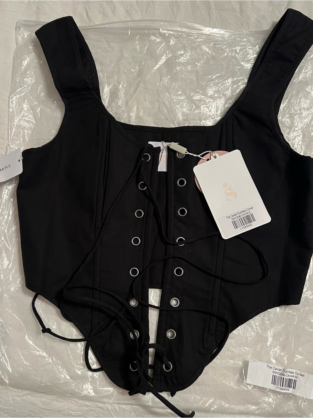 Selkie Black Lace-Up Corset